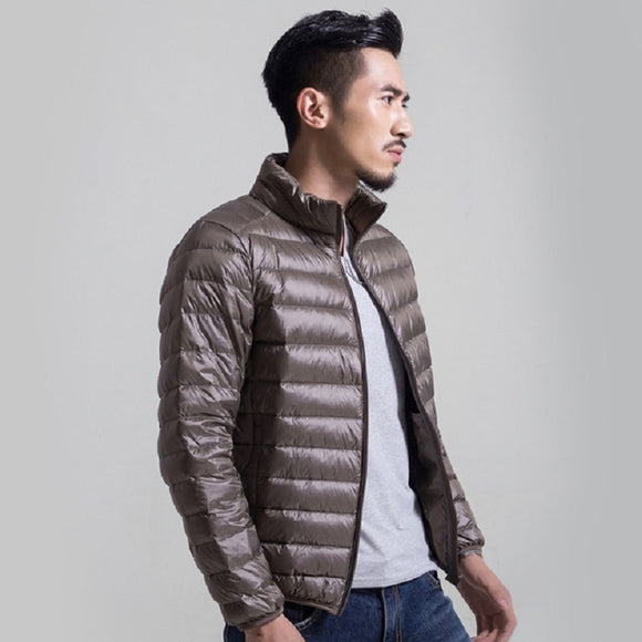 new lightweight portable down jacket men's stand collar winter coat