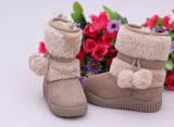 Winter Snow Comfortable Thick Warm Kids Boots Lobbing Ball Cute Shoes