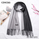 Double Sided Winter Women Cashmere Scarf Shawls And Wraps Female