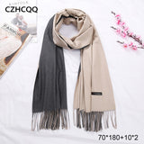 Double Sided Winter Women Cashmere Scarf Shawls And Wraps Female