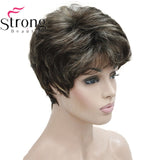 Lady Women Short Wave  Hair Wig Blonde with Highlights Full wigs