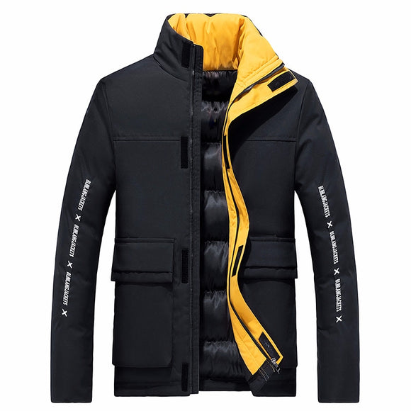 Thick Cotton Waterproof Pockets Parkas Jacket Windproof Warm