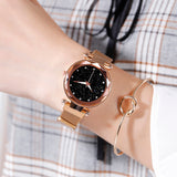 Luxury Women Watch Fashion Elegant Starry Sky Roman Numeral Gift Clock