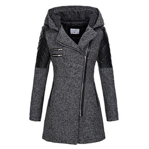 Women Winter Coat Zipper Slim Warm Windproof Overcoats