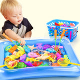 Children's 14 pcs/Set1 Rod 1 net 12 3D Fish Baby Bath Toys outdoor toy