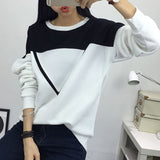 Winter Fashion Black and White Spell Color P Women Sweatshirt