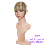 SNOILITE Short Front blunt bangs Clip in 100% Real Natural hairpiece