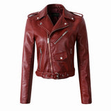 New Fashion Women Winter Leather Lady Motorcycle Coat with Hot Sale