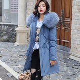 winter -30 degree women fur collar  warm snow coat jacket