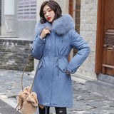 winter -30 degree women fur collar  warm snow coat jacket