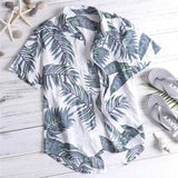 Mens Beach Hawaiian Cotton Floral Printed Beachwear  Shirt