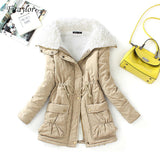 Fitaylor Winter Cotton Coat Women Slim Snow Outwear-long Wadded Jacket