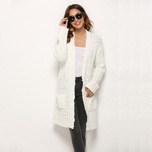 Winter Long Cardigan Female Fashion Slim Jackets
