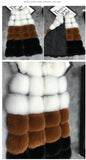 Faux Fur Vest Coat Winter Sleeveless Jacket Fox Fur Patchwork