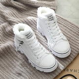 Women Warming Boots Lace Outdoor Winter Plush Casual Shoes