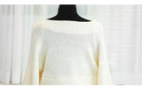 Winter Women Pullover V-neck Sexy Off Shoulder Sweater Knitted Jumpers