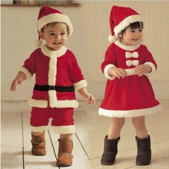 Christmas Baby Santa Claus Cosplay Costume Long Sleeve Cute Infant Winter Baby Dress
