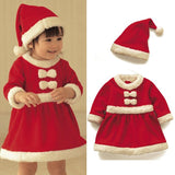 Christmas Baby Santa Claus Cosplay Costume Long Sleeve Cute Infant Winter Baby Dress