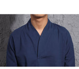 Mens Kimono Loose Seven-quarter Sleeve Shirt Blouse Brand Clothing
