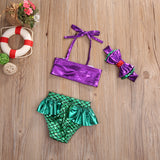 Kids Mermaid Swimsuit Swimwear Bathing Suit Tankini Bikini