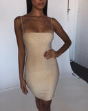 Summer Slim Women's Mini Tight Thin Shoulder Strap Short Dress