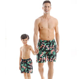 Summer Father Son Matching Beach Shorts Quick Dry Surf Swimwear