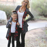 Autumn Long Sleeve Family Outfits Clothing Mother Daughter Cardigan Sweater