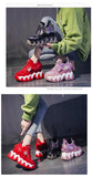 Chunky Sneakers Platform Ladies Brand Wedges Leather Sports Dad Shoes