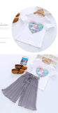 Summer Girls Clothes Unicorn Sequins Chiffon Pants Outfit Tracksuit