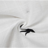 Women's Birds Print Shirts Blouses Cotton Linen Long Sleeve