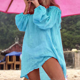 Sexy Summer Casual Solid Beach Dress Bikini Cover Up Swimwear