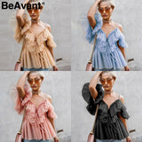 BeAvant Off shoulder Backless sexy peplum Vintage ruffle tops and blouses