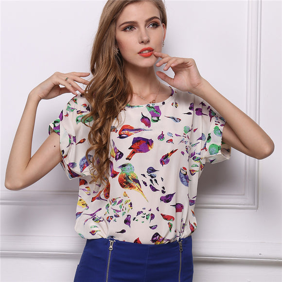 Women Elegant Blouses Tops And Blusas Batwing Sleeve Casual Shirts