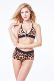 Women Sexy Lingerie Corset Push Up Leopard Bikini Set Underwear
