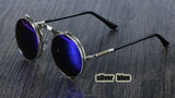 Steampunk Sunglasses Round Metal Women Retro Flip Double Metal Sun Glasses