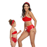 Family Matching Swimwear Mother Daughter Tankini Floral Solid Bikini