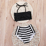 Cute Baby Bikini Set Swimwear Striped Triangle Bow Swimsuit