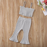 Summer Toddler Infant Set Striped Bow Sleeveless Sling Vest Tops Pants