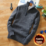 Men's Fleece Thicker Sweater Half Zipper Turtleneck Warm Pullover