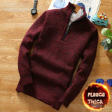 Men's Fleece Thicker Sweater Half Zipper Turtleneck Warm Pullover