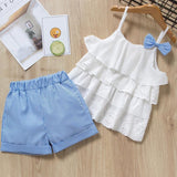 Melario Kids Sets Dot Summer Baby Sleeveless T-Shirt Shorts Suit