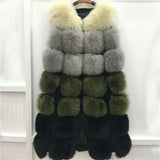 Faux Fur Vest Coat Winter Sleeveless Jacket Fox Fur Patchwork