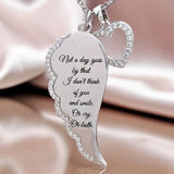 Women's Jewelry Lovely Letter Print Wings Angel Silver Clavicle Chain Pendant Best Gift