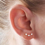 Women Gold Silver Rhinestone Stud Earrings Jewelry Gift