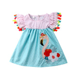 Summer Flamingo Dress infant Clothing cartoon Cotton dresses