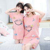 Summer Nightgown Pajamas kid Short sleeved nightdress cute 100% cotton