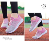 Women Breathable Walking Mesh Lace Up Flat Sneakers Tenis Feminino Vulcanized Shoes