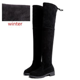Winter Over The Knee Boots Women Stretch Fabric Thigh High Sexy Shoes