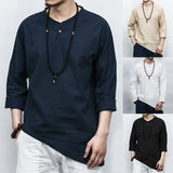 INCERUN New Plus Size Men's Shirts Long Sleeve Solid Irregular Style