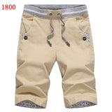 New Summer Men cotton beach elastic waist casual shorts